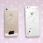 櫻花貓透明iPhone手機殼